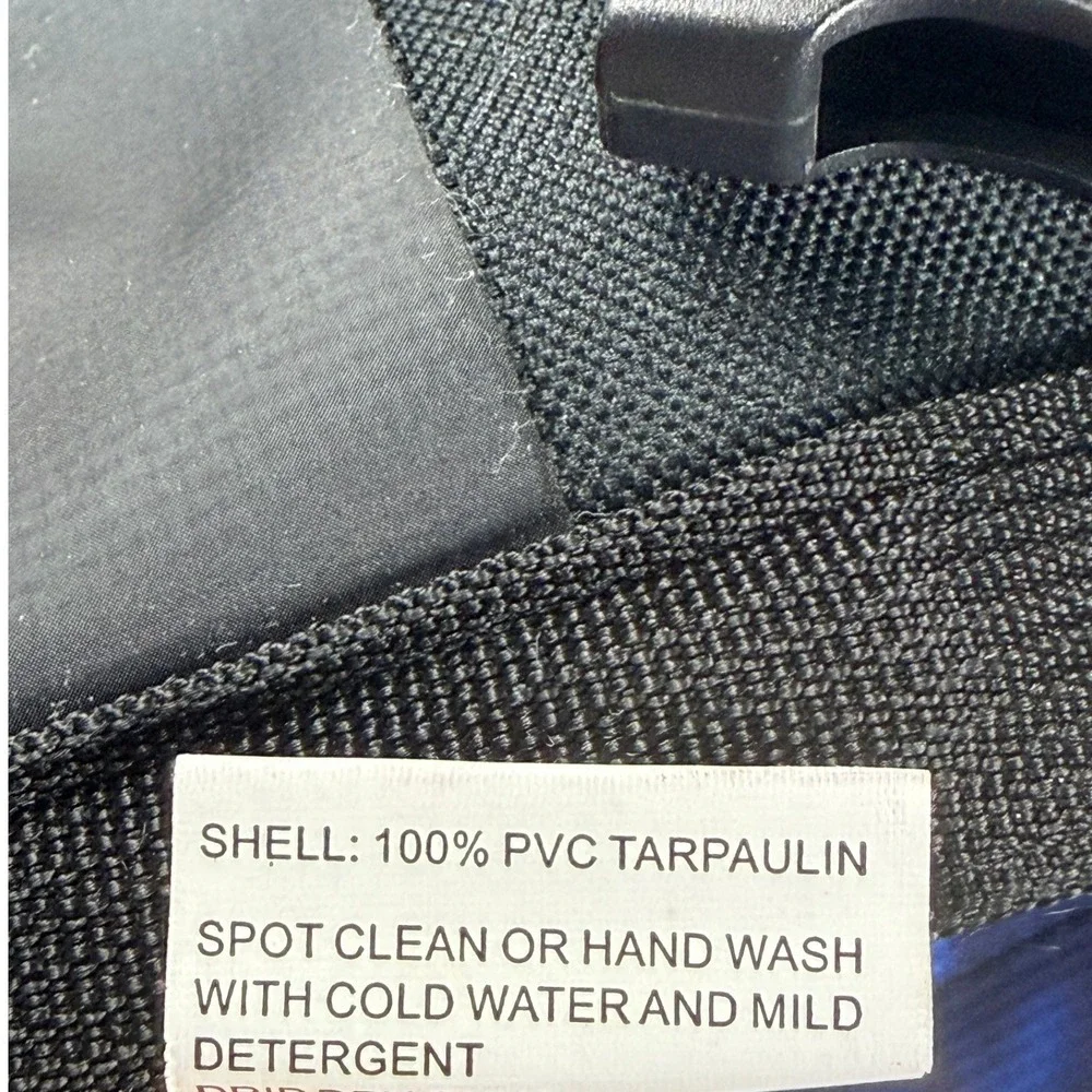 Lewis & Clark Blue Black PVC Tarpaulin Roll Top Waterproof Dry Bag Backpack